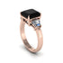 Three Stone Black Diamond Engagement Ring - Bethany No. 8
