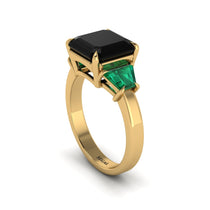 Three Stone Black Diamond Engagement Ring - Bethany No. 22 image 1