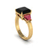 Three Stone Black Diamond Engagement Ring - Bethany No. 52