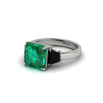 Three Stone Emerald Engagement Ring - Bethany No. 36 image 1