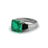 Three Stone Emerald Engagement Ring - Bethany No. 36