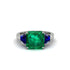 Three Stone Emerald Engagement Ring - Bethany No. 66
