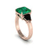 Three Stone Emerald Engagement Ring - Bethany No. 35