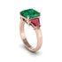 Three Stone Emerald Engagement Ring - Bethany No. 50