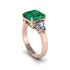 Three Stone Emerald Engagement Ring - Bethany No. 5