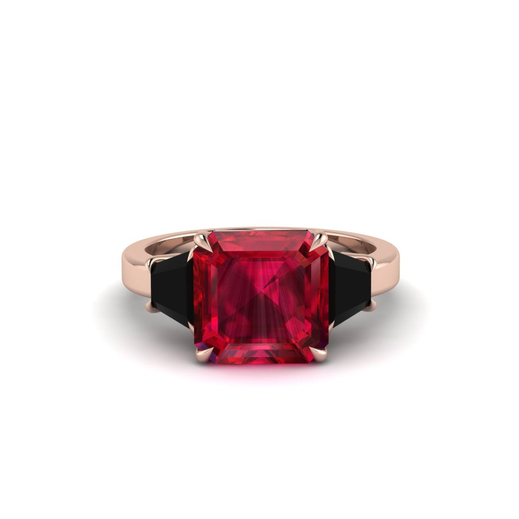Three Stone Ruby Engagement Ring - Bethany No. 41