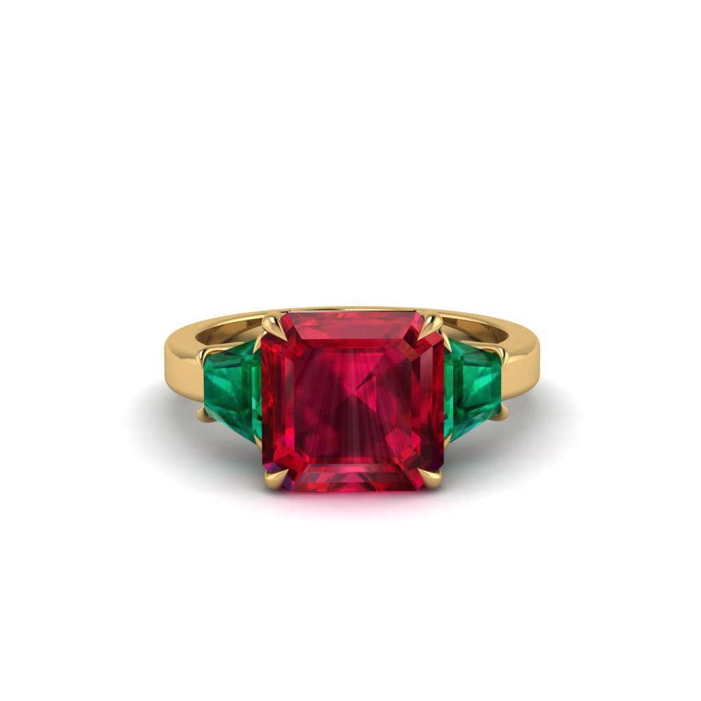 Three Stone Ruby Engagement Ring - Bethany No. 25