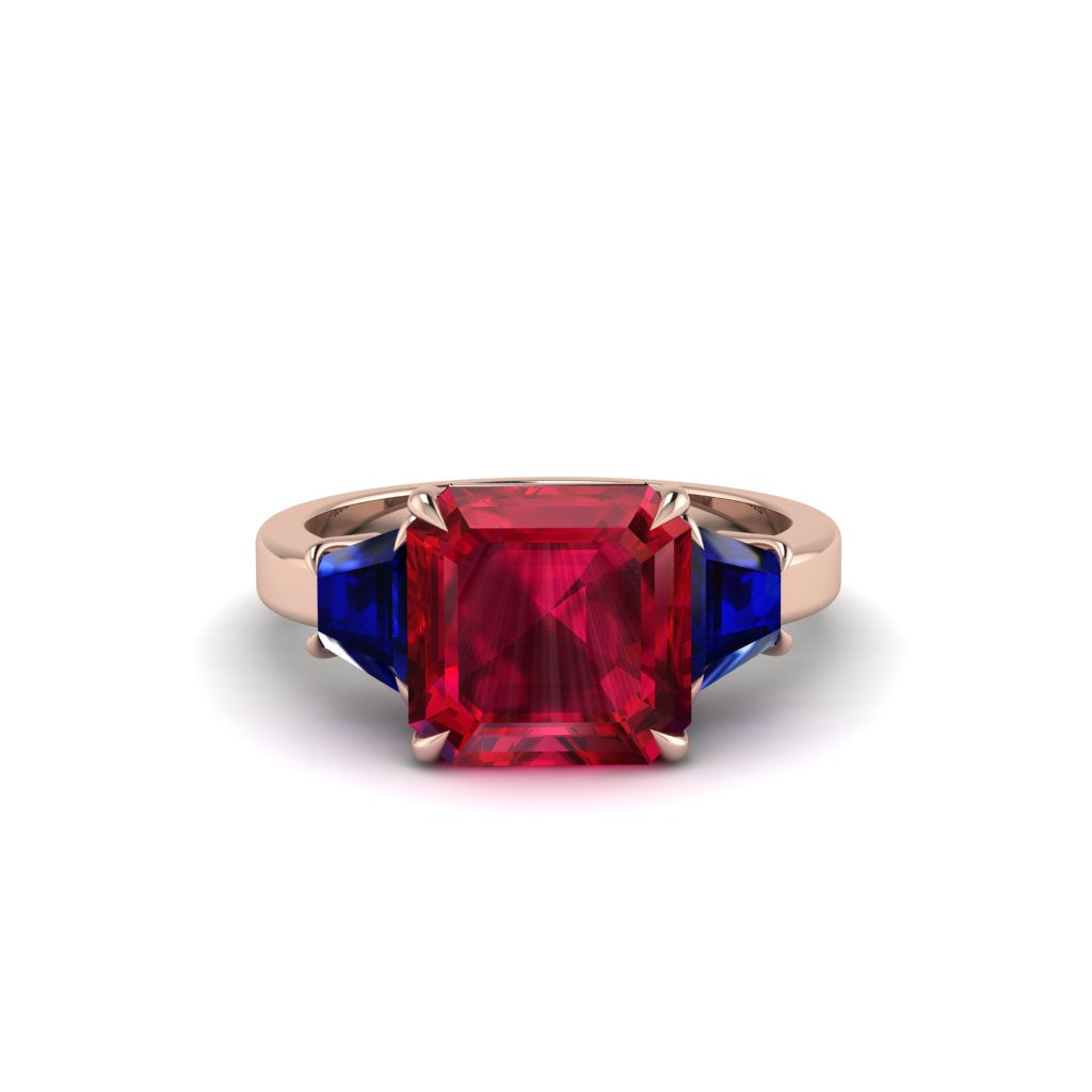 Three Stone Ruby Engagement Ring - Bethany No. 71