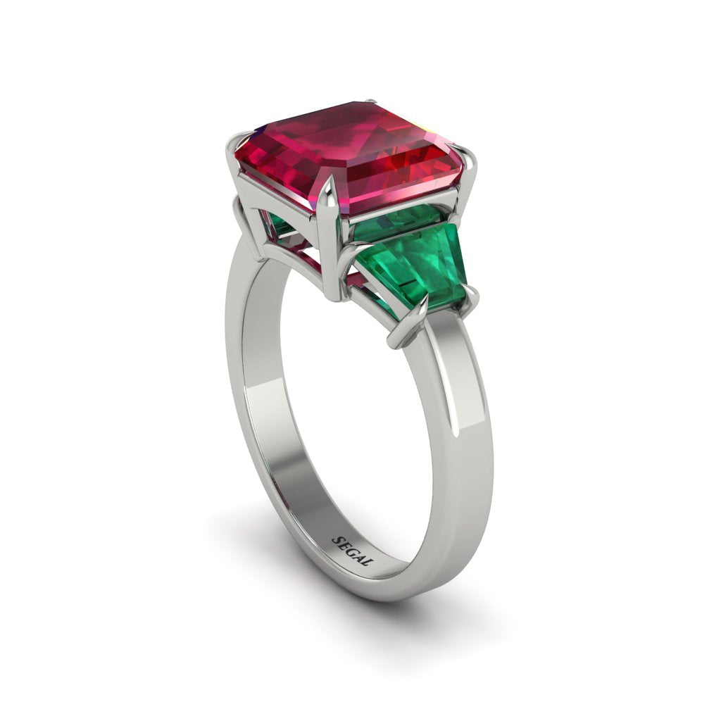 Three Stone Ruby Engagement Ring - Bethany No. 27