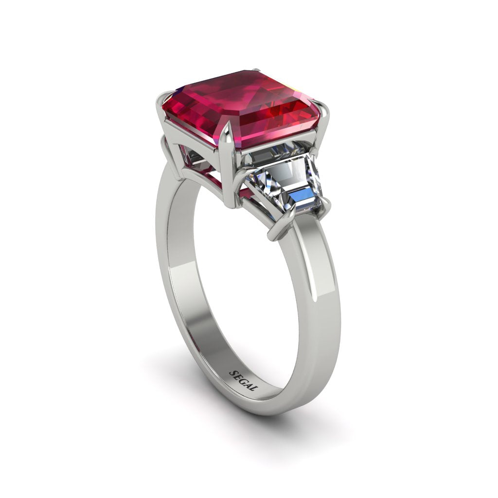 Three Stone Ruby Engagement Ring - Bethany No. 12