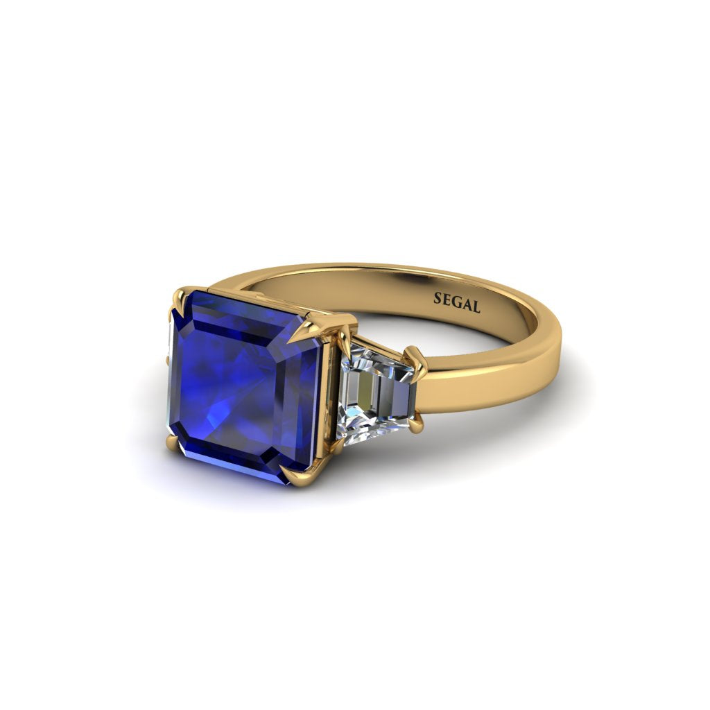 Three Stone Sapphire Engagement Ring - Bethany No. 13
