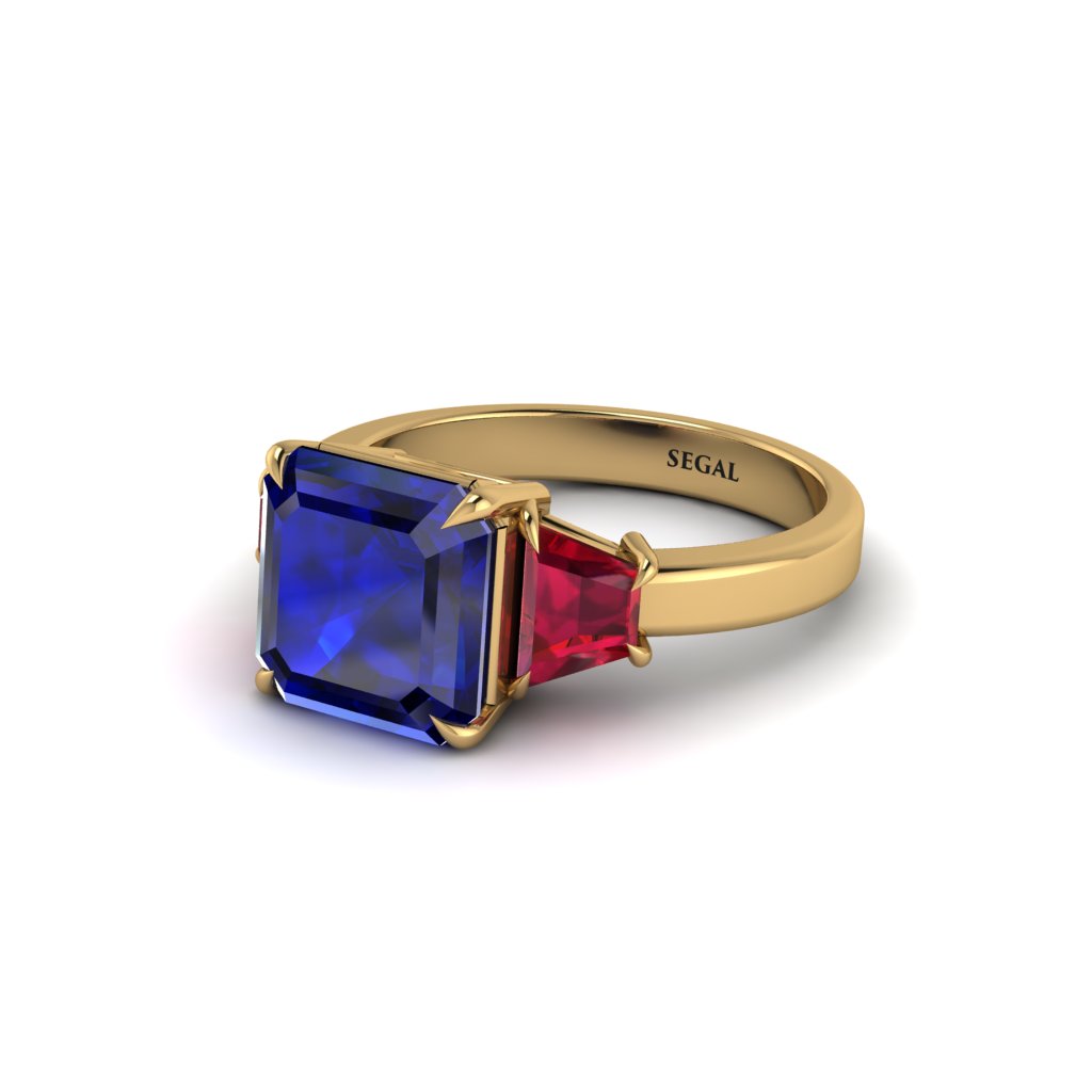 Three Stone Sapphire Engagement Ring - Bethany No. 58