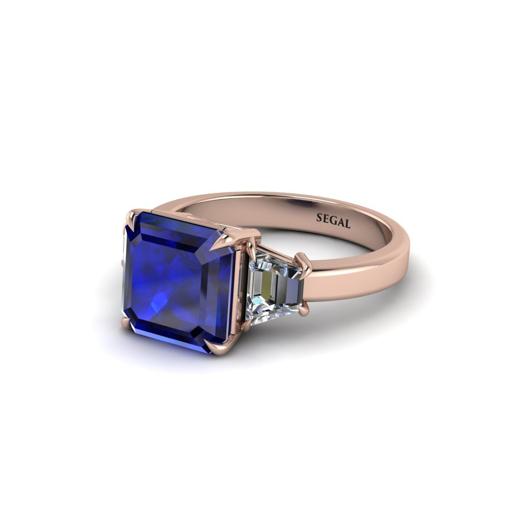 Three Stone Sapphire Engagement Ring - Bethany No. 14
