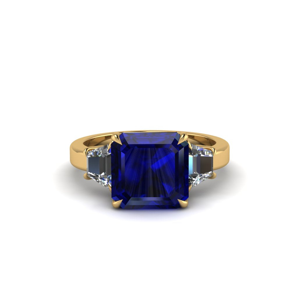 Three Stone Sapphire Engagement Ring - Bethany No. 13