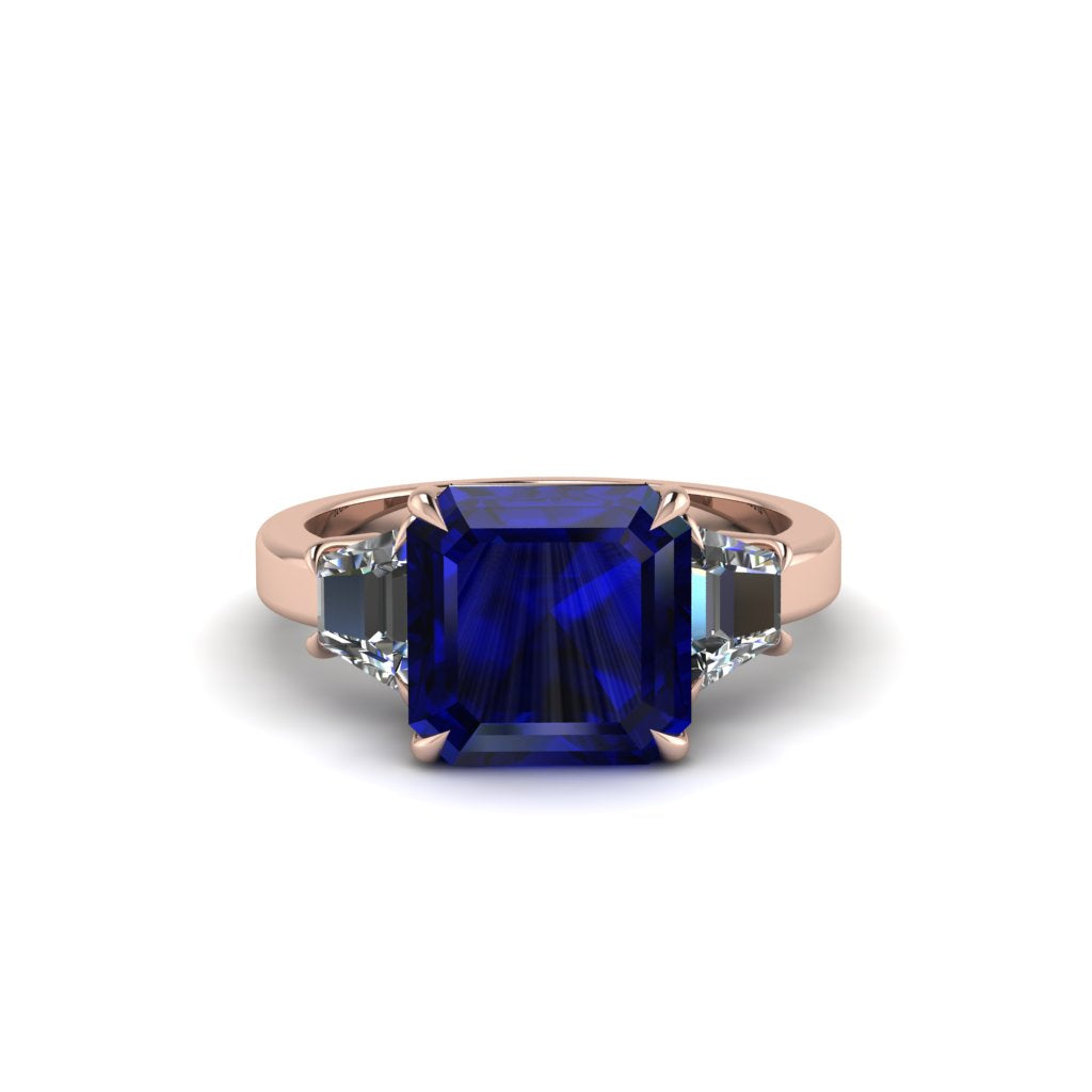 Three Stone Sapphire Engagement Ring - Bethany No. 14