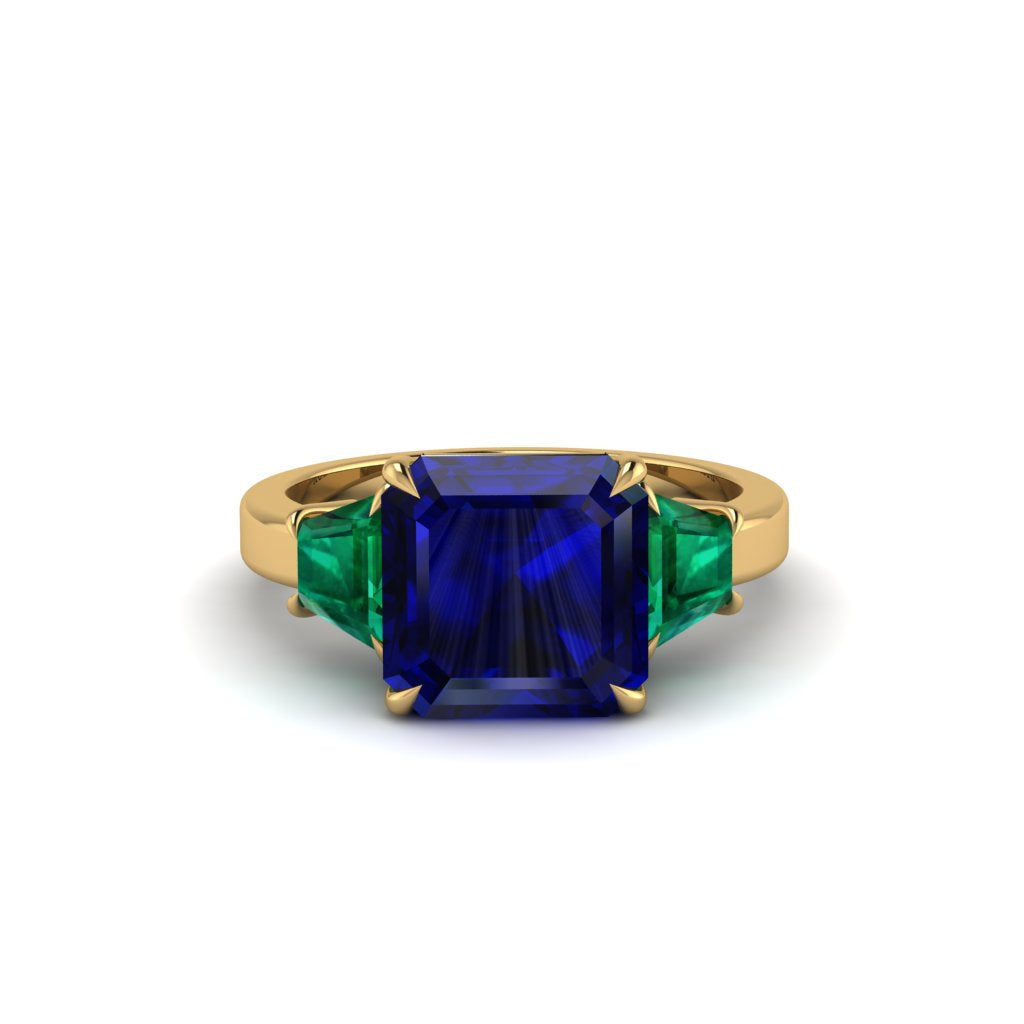 Three Stone Sapphire Engagement Ring - Bethany No. 28