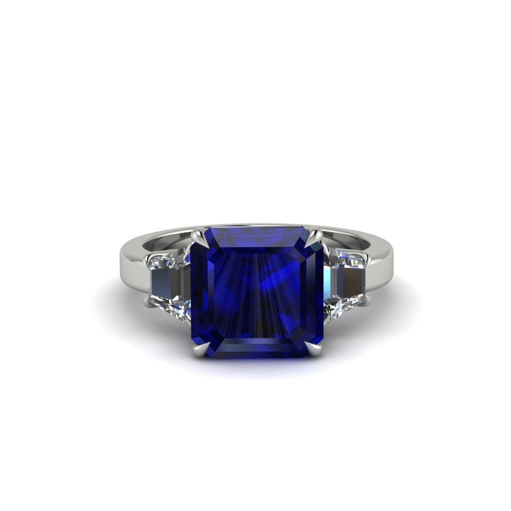 Three Stone Sapphire Engagement Ring - Bethany No. 15