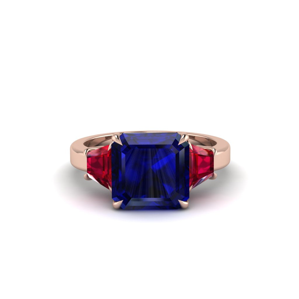 Three Stone Sapphire Engagement Ring - Bethany No. 59