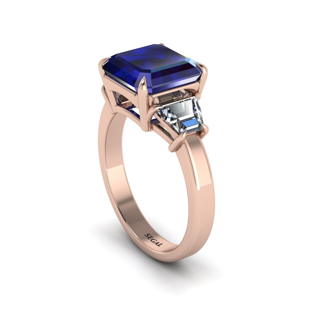 Three Stone Sapphire Engagement Ring - Bethany No. 14