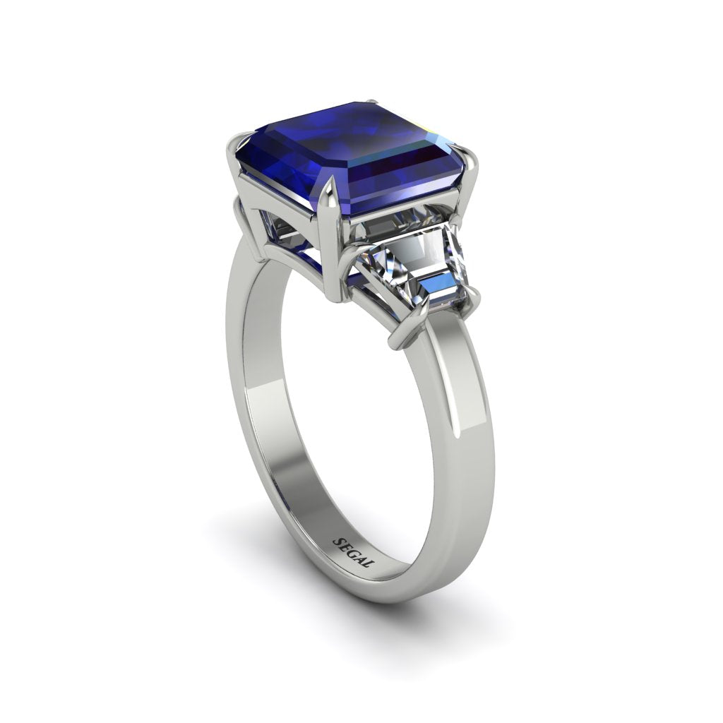 Three Stone Sapphire Engagement Ring - Bethany No. 15