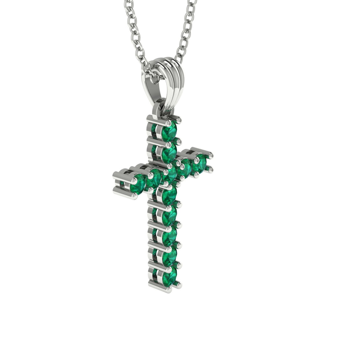Timeless Classic Emerald Gold Cross Necklace - Ezekiel No. 6