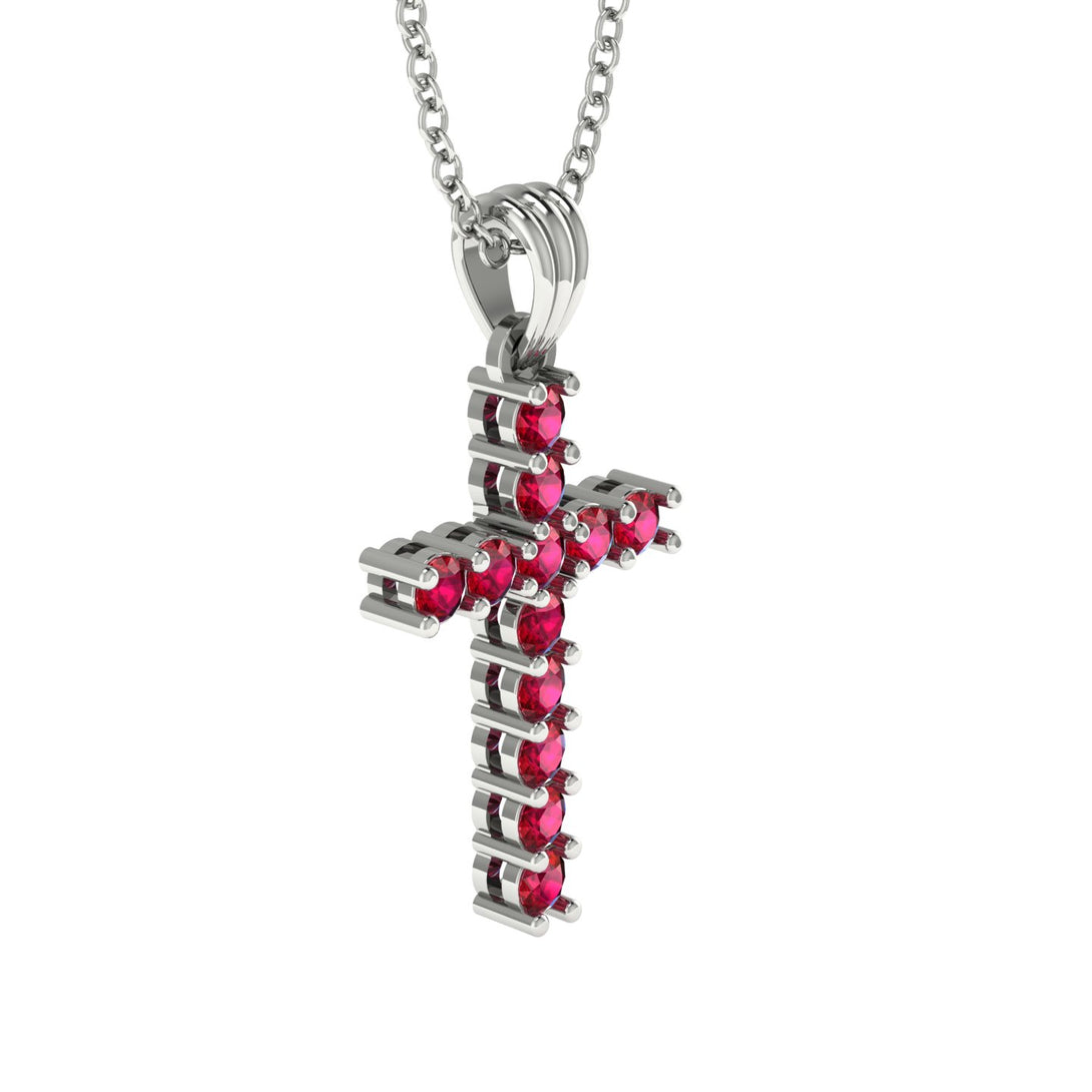 Timeless Classic Ruby Gold Cross Necklace - Ezekiel No. 12