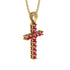 Timeless Classic Ruby Gold Cross Necklace - Ezekiel No. 10