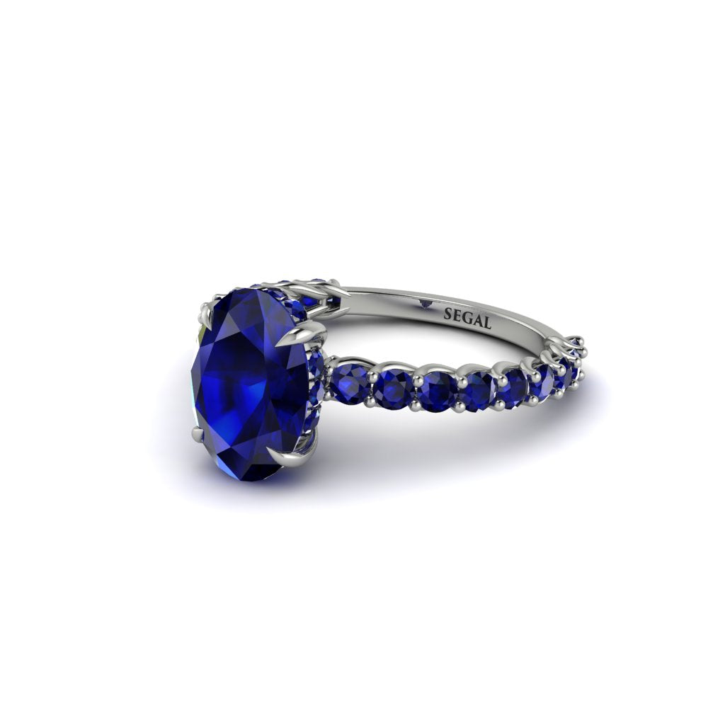 Oval-Cut Halo Sapphire Timeless Elegance Engagement Ring - Kelsey No. 75