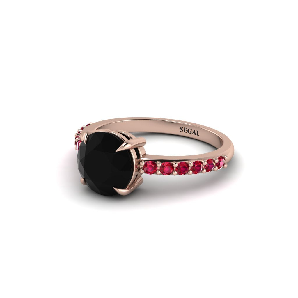 Traditional Black Diamond Engagement Ring - Elaine No. 53