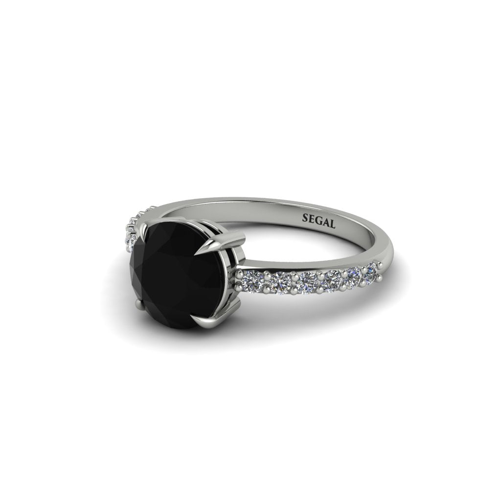 Traditional Black Diamond Engagement Ring - Elaine No. 9