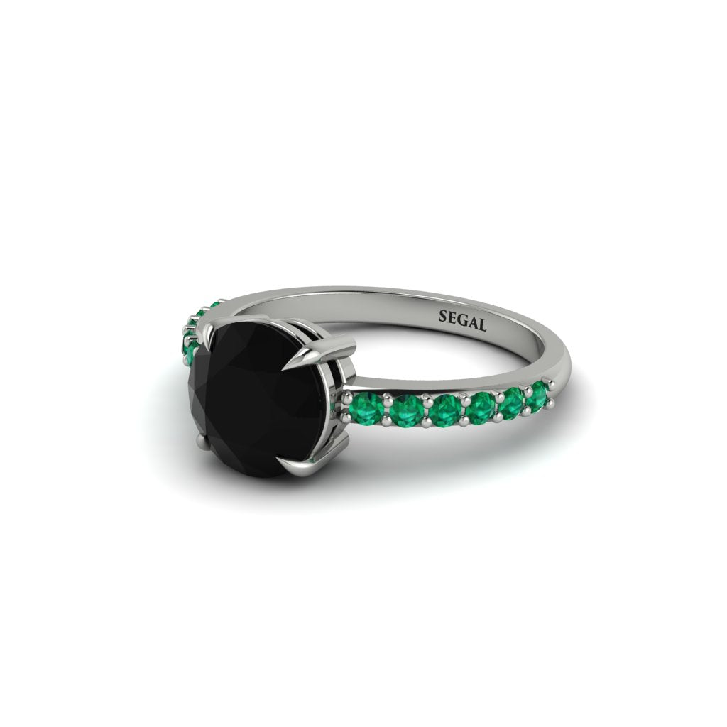 Traditional Black Diamond Engagement Ring - Elaine No. 24