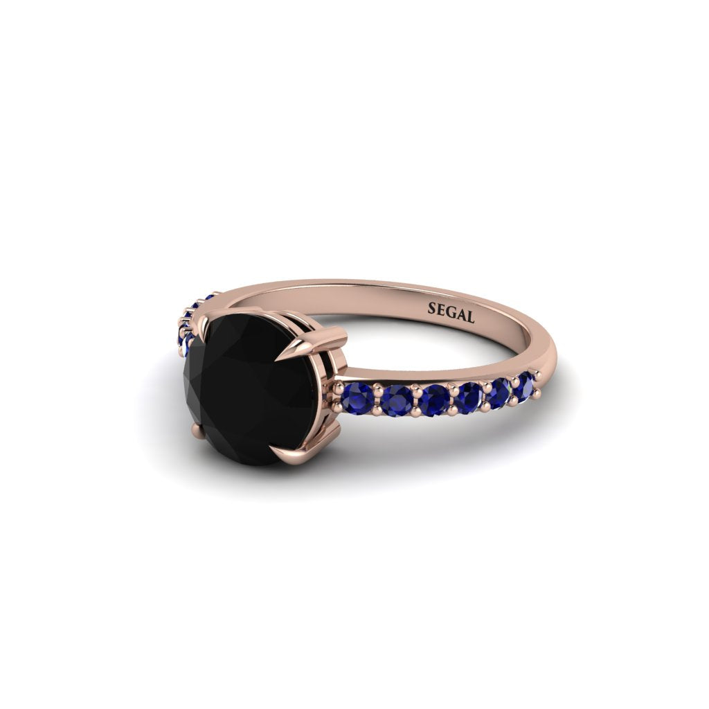 Traditional Black Diamond Engagement Ring - Elaine No. 68