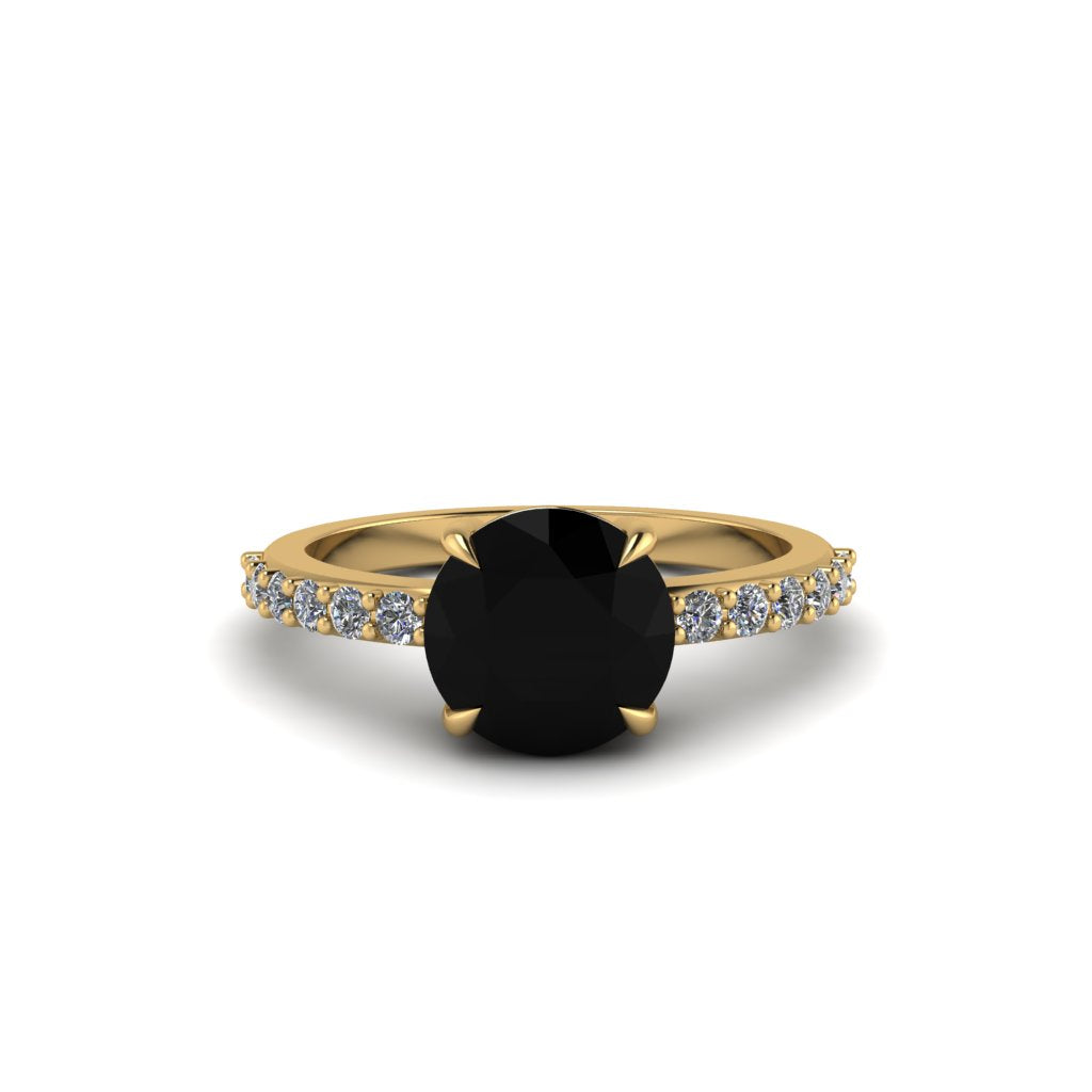 Traditional Black Diamond Engagement Ring - Elaine No. 7