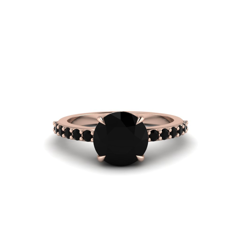 Traditional Black Diamond Engagement Ring - Elaine No. 38