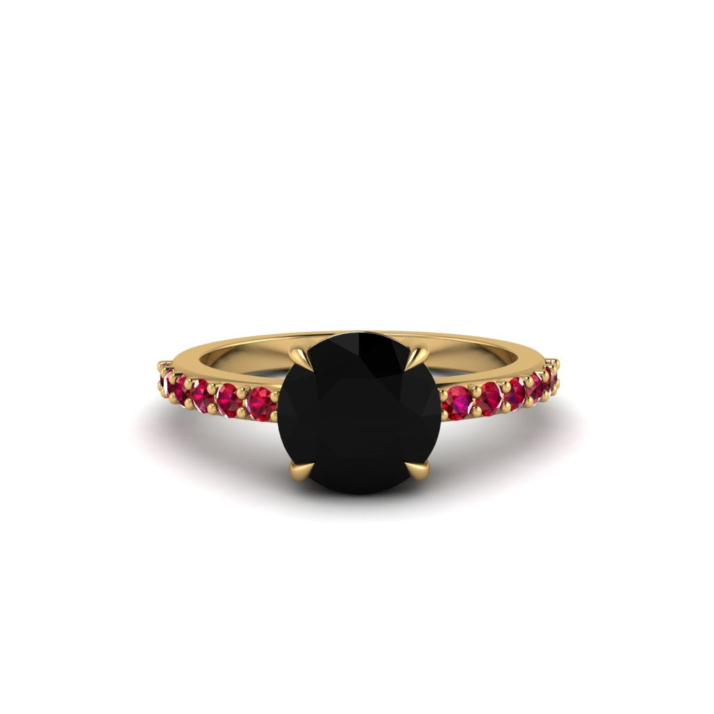 Traditional Black Diamond Engagement Ring - Elaine No. 52
