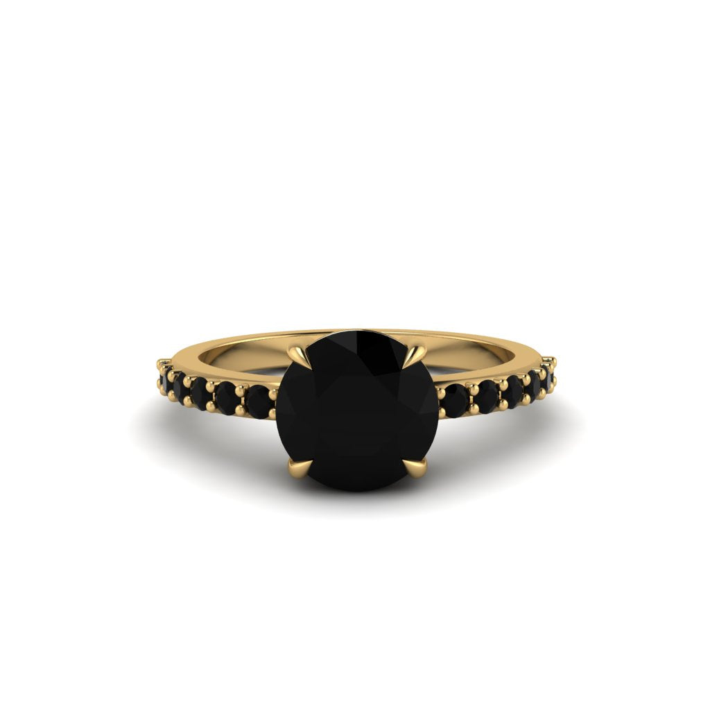 Traditional Black Diamond Engagement Ring - Elaine No. 37