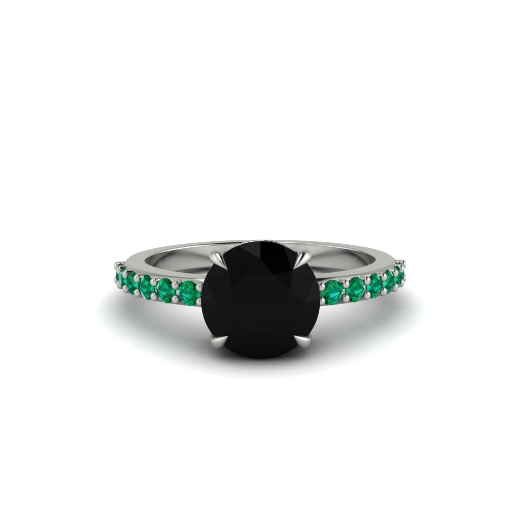 Traditional Black Diamond Engagement Ring - Elaine No. 24