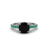 Traditional Black Diamond Engagement Ring - Elaine No. 24