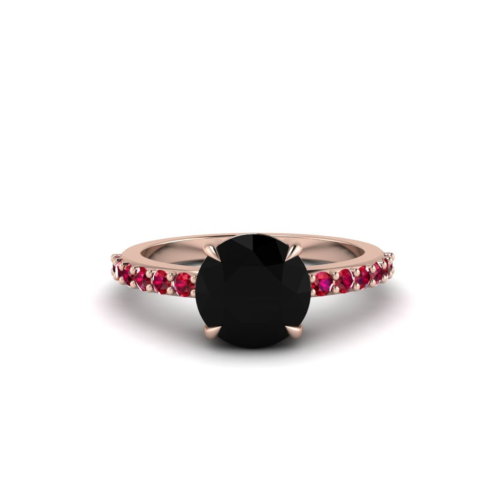 Traditional Black Diamond Engagement Ring - Elaine No. 53