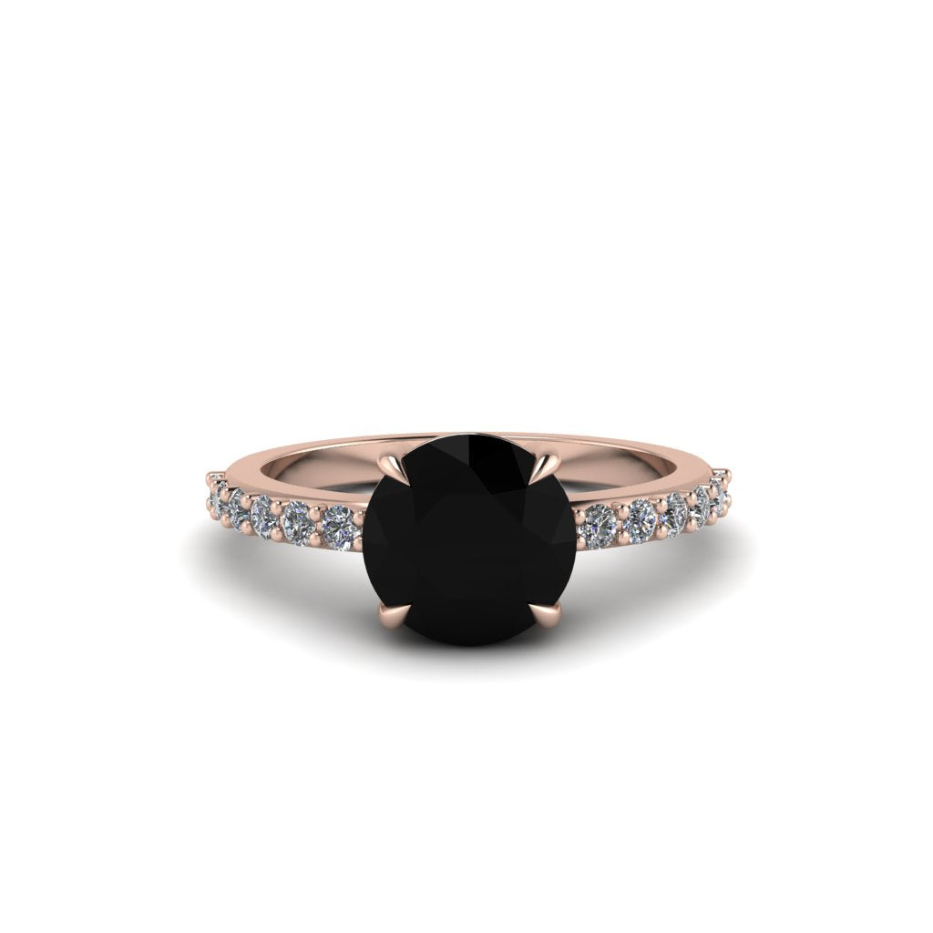 Traditional Black Diamond Engagement Ring - Elaine No. 8