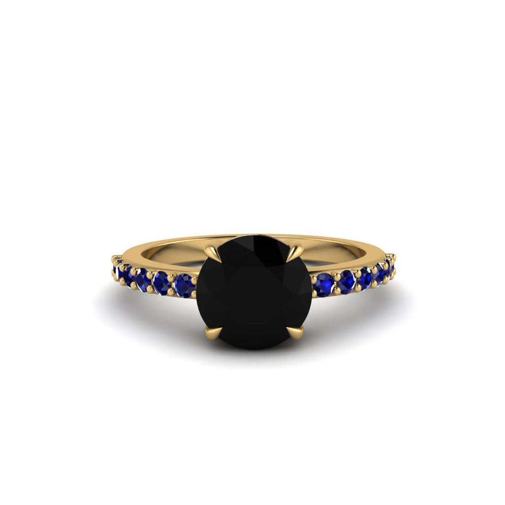Traditional Black Diamond Engagement Ring - Elaine No. 67