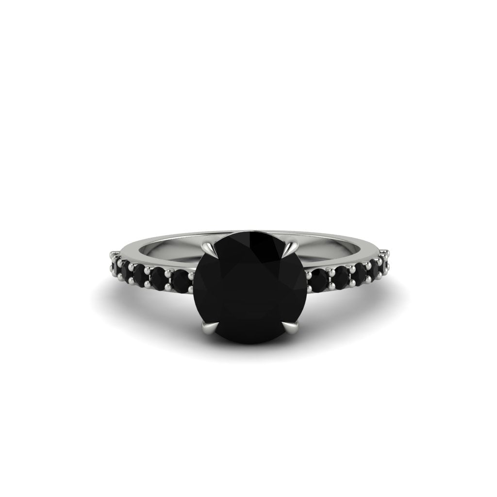 Traditional Black Diamond Engagement Ring - Elaine No. 39