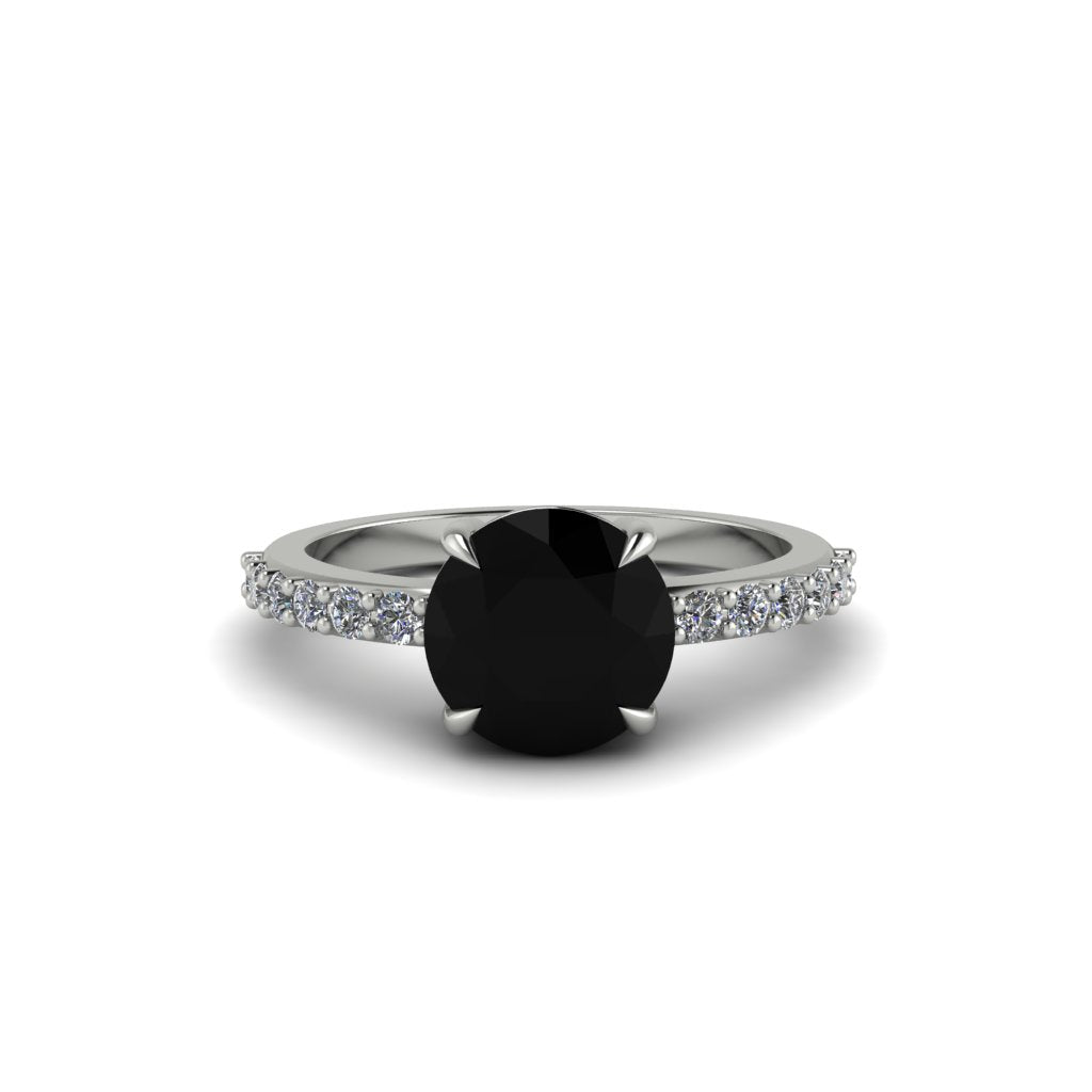 Traditional Black Diamond Engagement Ring - Elaine No. 9