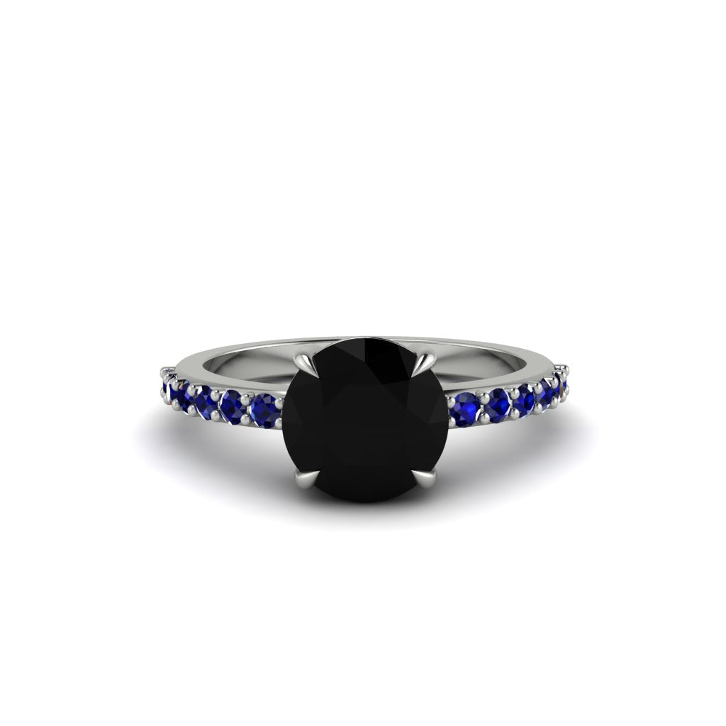 Traditional Black Diamond Engagement Ring - Elaine No. 69