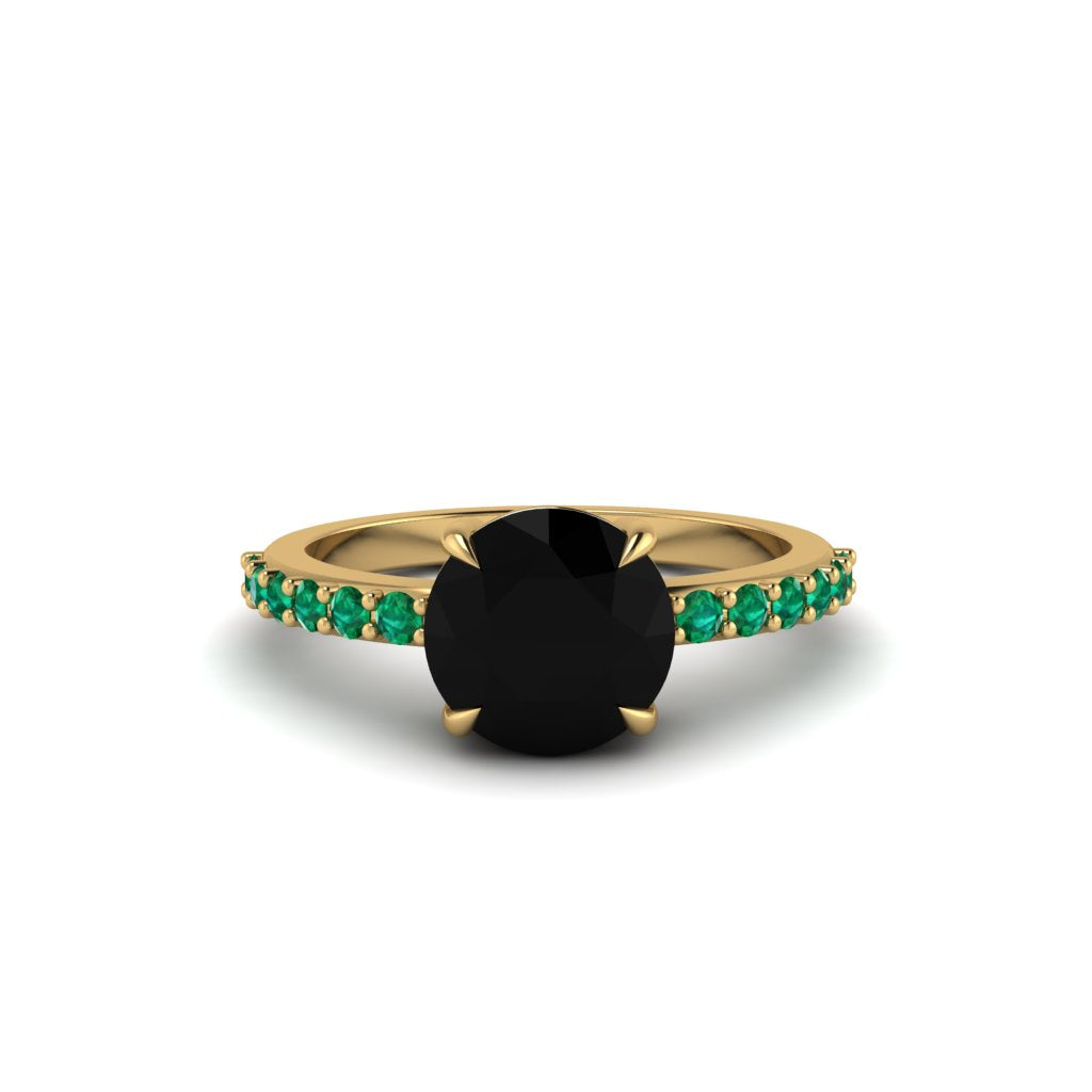 Traditional Black Diamond Engagement Ring - Elaine No. 22
