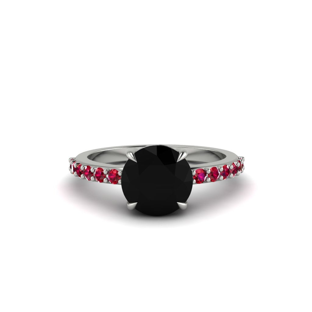 Traditional Black Diamond Engagement Ring - Elaine No. 54