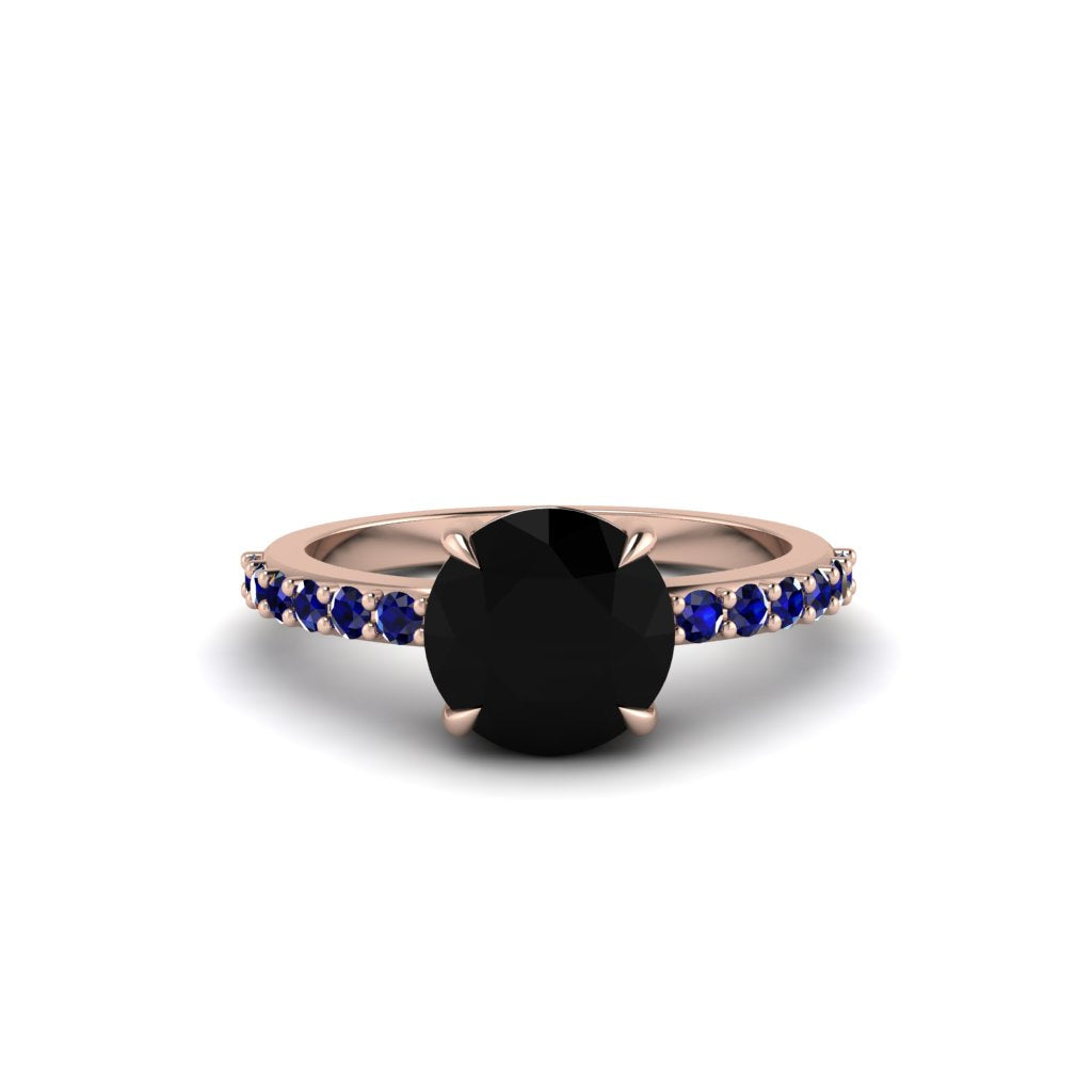 Traditional Black Diamond Engagement Ring - Elaine No. 68