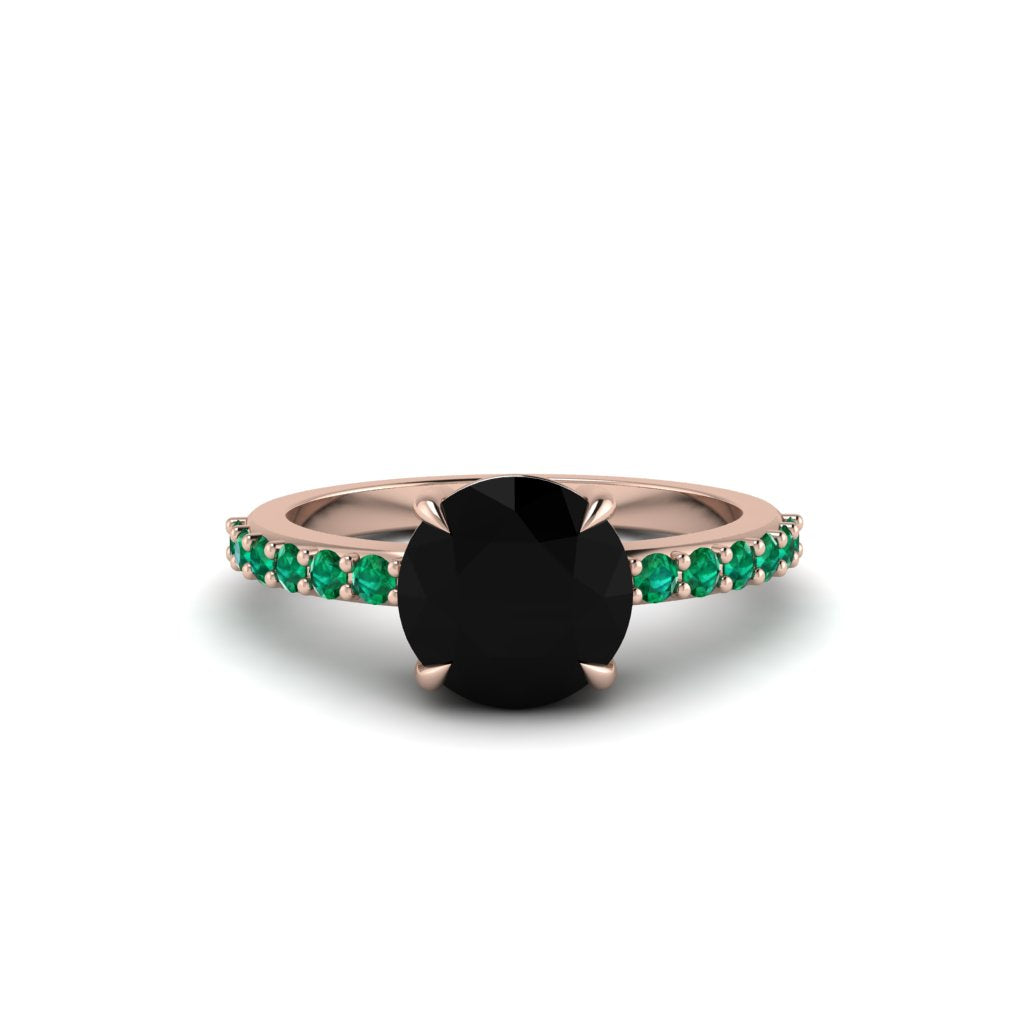 Traditional Black Diamond Engagement Ring - Elaine No. 23