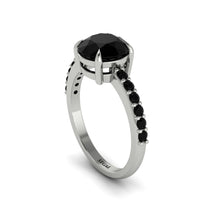 Traditional Black Diamond Engagement Ring - Elaine No. 39 image 1
