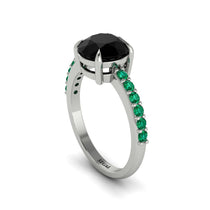 Traditional Black Diamond Engagement Ring - Elaine No. 24 image 1